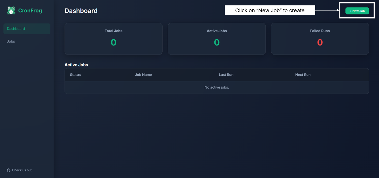 CronFrog Dashboard Overview