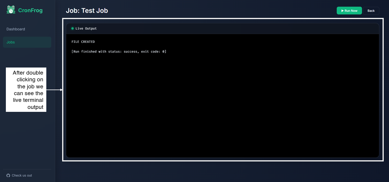 Live Execution Terminal